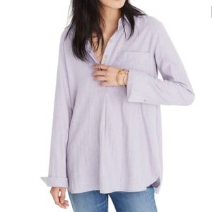 Madewell lavender button back flannel women’s M